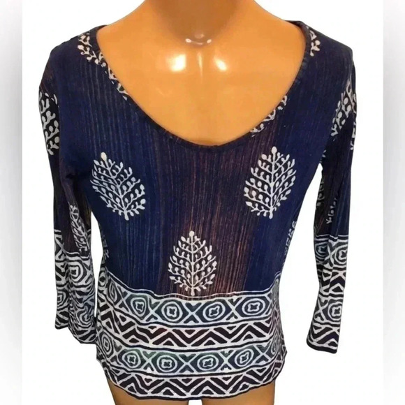 Sacred Threads Tops - Sacred Threads Top Size XL Cotton Artsy Art To Wear Floral Tee Hippie Casual EUC